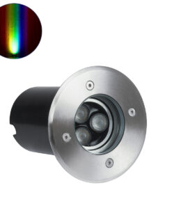 GloboStar® GloboStar® UNDERWATER-LUNTA 90403 Υποβρύχιο Χωνευτό Κινούμενο Φωτιστικό Σποτ Ειδικό για Σιντριβάνια LED 12W 1020lm 60° DC 24V Αδιάβροχο IP68 Φ12 x Υ13cm RGBW DMX512 - Ανοξείδωτο Ατσάλι - 3 Years Warranty