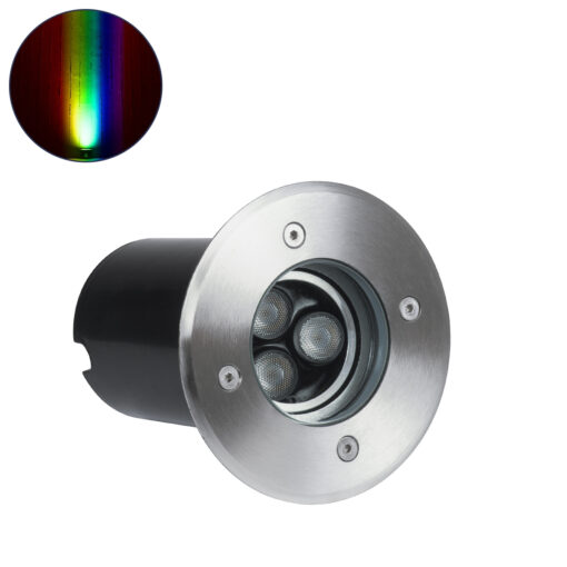 GloboStar® GloboStar® UNDERWATER-LUNTA 90403 Υποβρύχιο Χωνευτό Κινούμενο Φωτιστικό Σποτ Ειδικό για Σιντριβάνια LED 12W 1020lm 60° DC 24V Αδιάβροχο IP68 Φ12 x Υ13cm RGBW DMX512 - Ανοξείδωτο Ατσάλι - 3 Years Warranty