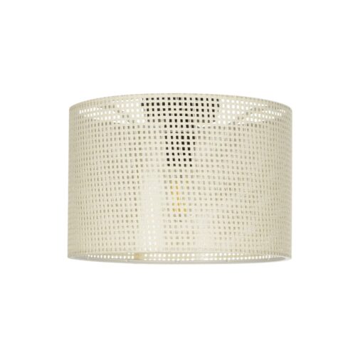 GloboStar® GloboStar® CILIO 203-0150 Μοντέρνο Φωτιστικό Οροφής Καπέλο Μονόφωτο 1 x E27 IP20 Λευκό Διάτρητο Ύφασμα - Μ30 x Π30 x Υ22cm