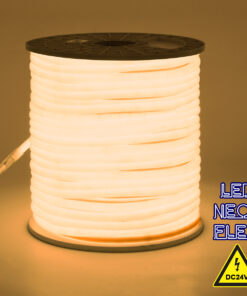 GloboStar® GLOBOSTAR® NEOTUBE 70582 Ταινία Neon Flex LED 12W/m 840lm/m 360° DC 24V Αδιάβροχο IP65 120 x SMD2835 Chip/m Θερμό Λευκό 2700K Dimmable - Μ100 x Π1.3 x Υ1.3cm - 3 Χρόνια Εγγύηση