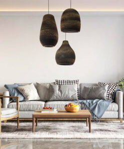 GLOBOSTAR® SANTORINI 01294 Boho Κρεμαστό Φωτιστικό Οροφής με Ντουί 1 x E27 AC 220-240V IP20 - Καφέ - Μ21 x Π21 x Y43cm 25 38439b post 197