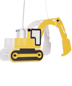 GloboStar® GLOBOSTAR® EXCAVATOR 61579 Παιδικό Κρεμαστό Φωτιστικό Οροφής με Ντουί 1 x E27 AC 220-240V IP20 - Κίτρινο & Μαύρο - Μ45 x Π15.5 x Υ27cm