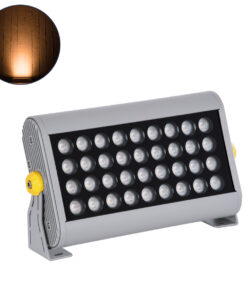 GloboStar® GLOBOSTAR® FLOOD-HENA 90445 Προβολέας Σποτ Wall Washer LED 36W 3060lm 30° AC 220-240V Αδιάβροχο IP67 Πορτοκαλί 2200K - Ασημί - Μ30 x Π6 x Υ17cm - 3 Χρόνια Εγγύηση