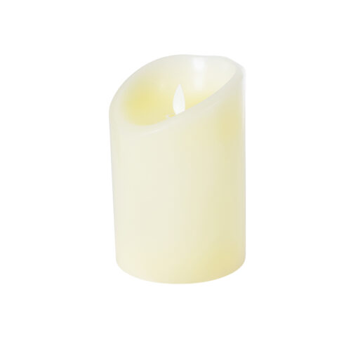 GloboStar® GLOBOSTAR® FIREFLAME 79542 Διακοσμητικό Κερί Παραφίνης με Εφέ Κινούμενης Φλόγας & IR Ασύρματο Χειριστήριο LED 1W 50lm 180° DC 3V με 2xAA Μπαταρίες IP20 Θερμό Λευκό 2700K Dimmable - Μ10 x Π10 x Υ15cm - 2 Χρόνια Εγγύηση