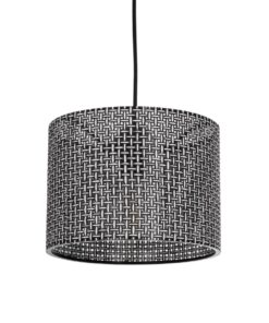 GloboStar® GLOBOSTAR® CLAIRIE 203-0133 Μοντέρνο Κρεμαστό Φωτιστικό Οροφής με Ντουί 1 x E27 AC 220-240V IP20 - Μαύρο & Λευκό - Μ22 x Π22 x Υ18cm