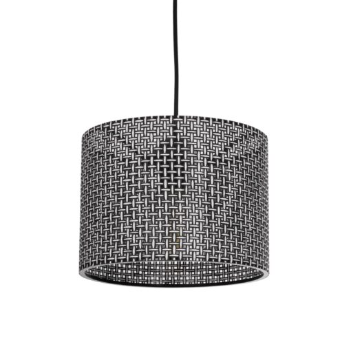 GloboStar® GLOBOSTAR® CLAIRIE 203-0133 Μοντέρνο Κρεμαστό Φωτιστικό Οροφής με Ντουί 1 x E27 AC 220-240V IP20 - Μαύρο & Λευκό - Μ22 x Π22 x Υ18cm