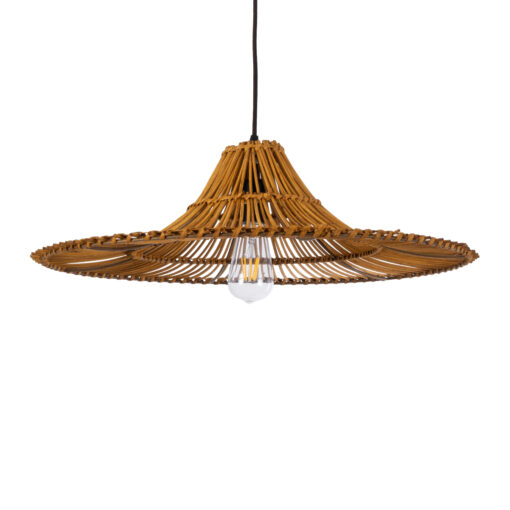 GloboStar® GLOBOSTAR® PALERMO 02310 Boho Κρεμαστό Φωτιστικό Οροφής με Ντουί 1 x E27 AC 220-240V IP20 - Καφέ - Μ60 x Π60 x Υ18cm