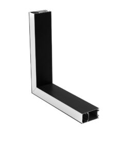GloboStar® GLOBOSTAR® ALP-CORNER-SIDE90 LUMILINE 61767 Επιφανειακό / Κρεμαστό Προφίλ Αλουμινίου Γωνία με Λευκό Γαλακτερό Πατητό Κάλυμμα για Ταινίες LED IP20 - Μαύρο Ματ - Μ30 x Π3.5 x Υ7cm