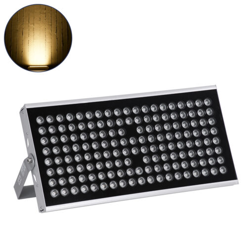 GloboStar® GloboStar® FLOOD-TENA 90223 Προβολέας Wall Washer για Φωτισμό Κτιρίων LED 150W 13500lm 10° DC 24V Αδιάβροχο IP65 L43.5 x W15.5 x H18cm Θερμό Λευκό 2700K - Ασημί - 3 Years Warranty