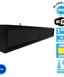 Alternative view of GLOBOSTAR®DISPLAY 90263 Κυλιόμενη Ψηφιακή Επιγραφή P10 Μονής Όψης LED AC 220-240V Αδιάβροχο IP54 Μπλε - WiFi Control μέσω FK APP - Αισθητήρας Θερμοκρασίας & Υγρασίας - Μ168 x Π9 x Υ24cm - 2 Χρόνια Εγγύηση