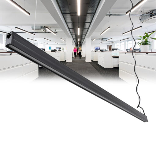 GloboStar® GloboStar® OFFICE 61023-P Γραμμικό Κρεμαστό Φωτιστικό Linear LED 18W 2230lm 120° AC 220-240V Μ120 x Π2 x Υ4cm Ψυχρό Λευκό 6000K - Μαύρο - 3 Years Warranty