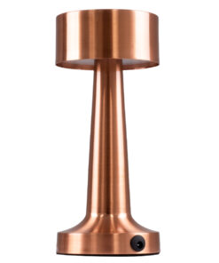 GloboStar® GloboStar® BELLA 76505 Επαναφορτιζόμενο Επιτραπέζιο Φωτιστικό Πορτατίφ LED 1.5W 105lm 120° DC 5V IP44 Θερμό Λευκό 2700K Dimmable Χάλκινο Αλουμίνιο - Μ9 x Π9 x Υ21cm - 2 Xρόνια Εγγύηση