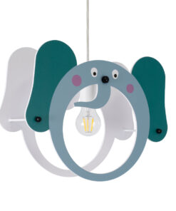 GloboStar® GLOBOSTAR® ELEPHANT 61578 Παιδικό Κρεμαστό Φωτιστικό Οροφής με Ντουί 1 x E27 AC 220-240V IP20 - Πολύχρωμο - Μ37.7 x Π15.5 x Υ31.5cm