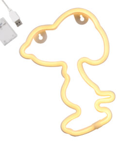 GloboStar® GloboStar® 78578 Φωτιστικό Ταμπέλα Φωτεινή Επιγραφή NEON LED Σήμανσης SNOOPY 5W με Καλώδιο Τροφοδοσίας USB - Μπαταρίας 3xAAA (Δεν Περιλαμβάνονται) - Θερμό Λευκό 2700K