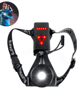 GloboStar® GloboStar® 79072 Φορητός Φακός Ασφαλείας Στήθους & Πλάτης για Ποδηλάτες & Runners με Φωτεινή Σήμανση LED XRE Q5 5W 600lm 200° - Ενσωματωμένη Μπαταρία 2000mAh DC 5V Επαναφορτιζόμενος με Καλώδιο Τροφοδοσίας USB 2.0 3 Modes Αδιάβροχος IP66 Ψυχρό Λευκό 6000K