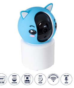 GloboStar® GloboStar® 86079 Επιτραπέζια Κάμερα WiFi HD 1080P 350° Διπλή Κατέυθυνση Ομιλίας & Ανιχνευτή Κίνησης - Απομακρυσμένος Έλεγχος Body Auto Tracking IP20 - Γαλάζιο Λευκό - Φ8 x Υ13cm - 2 Χρόνια Εγγύηση