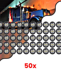 GloboStar® GloboStar® 85307 Πακέτο 50 Τεμάχια Φώτα Όγκου για Φορτηγά BULLET PIN LED SMD 5730 1W / Τεμ. 100lm DC 24V Αδιάβροχα IP65 Ψυχρό Λευκό 6000K