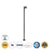 GloboStar® GloboStar® GARDENIA 60510 Φωτιστικό Κήπου - Πάρκου - Πλατείας - Κολωνάκι Αρχιτεκτονικού Φωτισμού Εξωτερικού Χώρου LED 7W 700lm 60° AC220-240V Αδιάβροχο IP65 - Σώμα Αλουμινίου & Tempered Glass - Μ15 x Π18 x Υ180cm - Θερμό Λευκό 2700K - Γκρι Ανθρακί - Bridgelux Chip - 5 Years Warranty