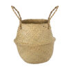 GloboStar® GloboStar® Artificial Garden IBIZA 20197 Διακοσμητικό Ψάθινο Καλάθι - Κασπώ Γλάστρα - Flower Pot  Μπεζ Π33cm x Υ40cm