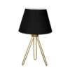 GloboStar® GloboStar® TRIP 204-0085 Μοντέρνο Eπιτραπέζιο Φωτιστικό Πορτατίφ Μονόφωτο 1 x E27 IP20 Χρυσό Μέταλλο με Μαύρο Ύφασμα - Μ22 x Π22 x Υ33cm