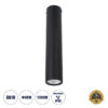 GloboStar® GloboStar® DUCT 61618 Επιφανειακό Στρόγγυλο Φωτιστικό Σποτ Αλουμινίου με Ντουί GU10 VDE Certified AC 220-240V IP44 Φ6 x Υ30cm - Μαύρο - 5 Years Warranty