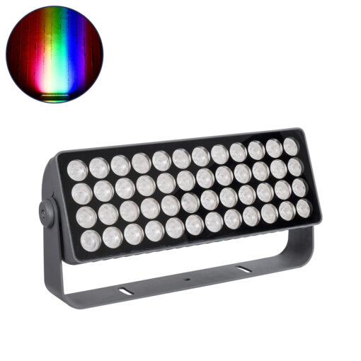 GloboStar® GLOBOSTAR® FLOOD-TURBO 90733 Προβολέας Wall Washer για Φωτισμό Κτιρίων LED 600W 33490lm 15° DC 24V Αδιάβροχο IP65 Μ50 x Π18.5 x Υ12.5cm Πολύχρωμο RGBW DMX512 - Γκρι Ανθρακί - 3 Χρόνι+C626α Εγγύηση