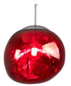 GloboStar® GLOBOSTAR® DIXAR 00763 Μοντέρνο Κρεμαστό Φωτιστικό Οροφής με Ντουί 1 x E27 AC 220-240V IP20 - Κόκκινο & Ασημί - Μ36 x Π36 x Υ45cm