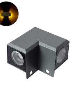 GloboStar® GLOBOSTAR® WALLLIGHT-DONA 90731 Αρχιτεκτονικό Γωνιακό Φωτιστικό LED 10W 900lm 10° DC 24V Αδιάβροχο IP66 Θερμό Λευκό 2700K Dimmable - Γκρι Ανθρακί - Μ8 x Π8 x Υ6cm - 3 Χρόνια Εγγύηση