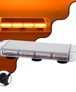 GloboStar® GloboStar® 85183 PRO Series Φάρος Σήμανσης Οχήματος Οδικής Βοήθείας για Αυτοκίνητα & Φορτηγά 6 Προγραμμάτων Φωτισμού STROBE LED COB 100W DC 10-30V Αδιάβροχος IP66 Πορτοκαλί