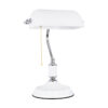 GloboStar® GloboStar® LIBRARY 01390 Vintage Επιτραπέζιο Φωτιστικό Πορτατίφ Μονόφωτο 1 x E27 IP20 Λευκό & Ασημί Μέταλλο με Λευκό Γυαλί - Μ26.5 x Π19 x Υ38cm