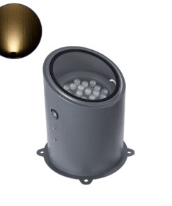 GloboStar® GloboStar® FLOOD-MILO 90737 Κινούμενος Προβολέας - Σποτ Φωτισμού Wall Washer για Φωτισμό Κτιρίων LED 24W 2160lm 10° AC 220-240V Αδιάβροχο IP67 Φ22 x Υ30cm Θερμό Λευκό 2700K - Γκρι Ανθρακί - 3 Χρόνια Εγγύηση