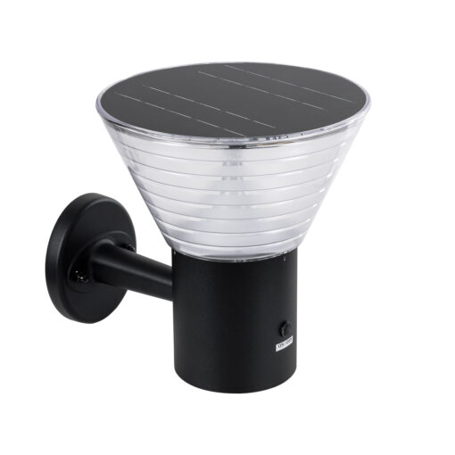 GloboStar® GLOBOSTAR® VEGGIE 90530 Φωτιστικό Κολωνάκι Κήπου LED 10W 330lm 120° με Ενσωματωμένο Φωτοβολταϊκό Panel 6V 2W & Επαναφορτιζόμενη Μπαταρία Li-ion 3.2V 1800mAh με Αισθητήρα Ημέρας-Νύχτας Αδιάβροχο IP65 Ψυχρό Λευκό 6000K - Γκρι Ανθρακί - Μ23 x Π30 x Υ25cm - 2 Χρόνια Εγγύηση
