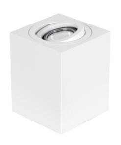 GloboStar® GloboStar® AKIRA 60622 Επιφανειακό Κινούμενο Τετράγωνο Φωτιστικό Σποτ Αλουμινίου με Ντουί GU10 AC 220-240V IP44 Μ8 x Π8 x Υ10cm - Λευκό