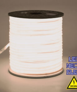 GloboStar® GloboStar® 70581 TUBE 360° Degree Neon Flex Epistar LED SMD 2835 1m 12W/m 120LED/m 1080lm/m 360° DC 24V Αδιάβροχη IP68 Φυσικό Λευκό 4500K Dimmable