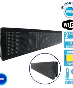 Alternative view of GLOBOSTAR®DISPLAY 90303 Κυλιόμενη Ψηφιακή Επιγραφή P10 Διπλής Όψης LED AC 220-240V Αδιάβροχο IP65 Μπλε - WiFi Control μέσω FK APP - Αισθητήρας Θερμοκρασίας & Υγρασίας - Μ104 x Π12 x Υ20cm - 2 Χρόνια Εγγύηση