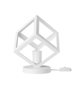 GloboStar® GloboStar® DISE 203-0273 Μοντέρνο Eπιτραπέζιο Φωτιστικό Μονόφωτο 1 x E27 IP20 Λευκό Πλαστικό - Μ28 x Π28 x Υ29cm