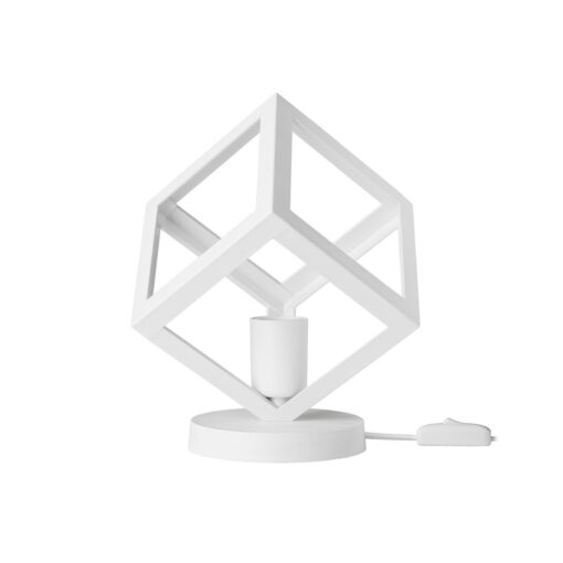 GloboStar® GloboStar® DISE 203-0273 Μοντέρνο Eπιτραπέζιο Φωτιστικό Μονόφωτο 1 x E27 IP20 Λευκό Πλαστικό - Μ28 x Π28 x Υ29cm