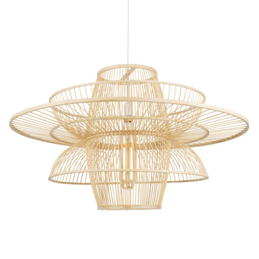 GloboStar® GLOBOSTAR® BALI 01758 Boho Κρεμαστό Φωτιστικό Οροφής με Ντουί 1 x E27 AC 220-240V IP20 - Μπεζ - Μ100 x Π100 x Υ60cm