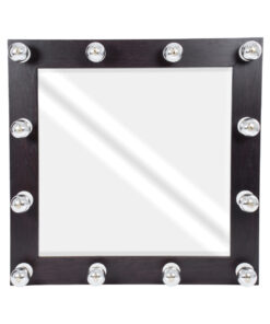 Alternative view of GloboStar® MAKEUP MIRROR-80x80-2 Μοντέρνος Καθρέπτης Μακιγιάζ με Πλαίσιο Φυσικού Ξύλου με Διακόπτη On/Off 12 x E27 AC220-240V - Μ80 x Π7 x Υ80cm - Καφέ Wenge