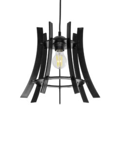 GloboStar® GLOBOSTAR® VIVIDUS 202-0029 Μοντέρνο Κρεμαστό Φωτιστικό Οροφής με Ντουί 1 x E27 AC 220-240V IP20 - Μαύρο - Μ30 x Π30 x Υ70cm