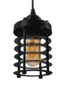 GloboStar® GLOBOSTAR® DARSEY 10001145 Vintage Κρεμαστό Φωτιστικό Οροφής με Ντουί 1 x E27 AC 220-240V IP20 - Μαύρο - Μ10 x Π10 x Υ25cm