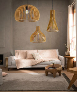 GLOBOSTAR® SCANDINAVIA 01698 Μοντέρνο Κρεμαστό Φωτιστικό Οροφής με Ντουί 1 x E27 AC 220-240V IP20 - Μπεζ - Μ33 x Π33 x Υ20cm 23 4033c9 post 21