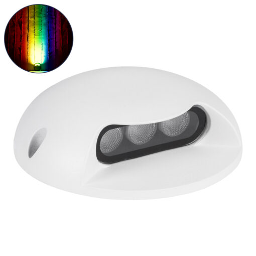 GloboStar® GLOBOSTAR® STEP-LUNA 90621 Αρχιτεκτονικό Φωτιστικό Διαδρόμου/Σκαλοπατιού LED 6W 600lm 10° DC 24V Αδιάβροχο IP65 RGB DMX512 Dimmable - Λευκό - Φ12 x Υ3cm - 3 Χρόνια Εγγύηση