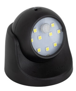 GloboStar® GloboStar® 79001 Μαύρο Φωτιστικό Μπαταρίας σε Σχήμα Κάμερας LED SMD 3W 300lm με Αισθητήρα Ημέρας-Νύχτας και PIR Αισθητήρα Κίνησης Ψυχρό Λευκό 6000K