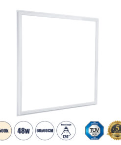 GloboStar® GloboStar® 60369 Χωνευτό LED Panel Linear Frameless Super Slim 60x60cm 48W 5520lm 120° CRI≥85Ra AC 220-240V IP44 Μ60 x Π60 x Υ1.5cm - Φυσικό Λευκό 4500K - TÜV Certified Driver - 5 Years Warranty