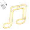 GloboStar® GloboStar® 78568 Φωτιστικό Ταμπέλα Φωτεινή Επιγραφή NEON LED Σήμανσης MUSIC NOTE 5W με Καλώδιο Τροφοδοσίας USB - Μπαταρίας 3xAAA (Δεν Περιλαμβάνονται) - Θερμό Λευκό 2700K