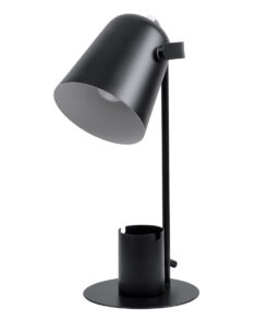 GloboStar® GloboStar® PENCASE 61563 Μοντέρνο Επιτραπέζιο Φωτιστικό Πορτατίφ Μονόφωτο 1 x E27 IP20 Μαύρο Μέταλλο - Μ12 x Π15 x Υ38cm