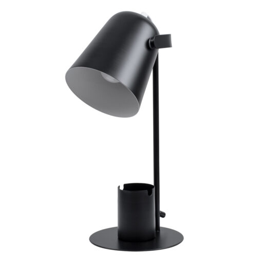 GloboStar® GloboStar® PENCASE 61563 Μοντέρνο Επιτραπέζιο Φωτιστικό Πορτατίφ Μονόφωτο 1 x E27 IP20 Μαύρο Μέταλλο - Μ12 x Π15 x Υ38cm