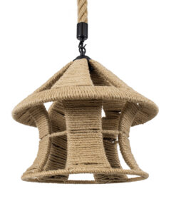 GloboStar® GLOBOSTAR® SOLITARIO 01606 Boho Κρεμαστό Φωτιστικό Οροφής με Ντουί 1 x E27 AC 220-240V IP20 - Μπεζ - Μ36 x Π36 x Y30cm