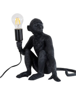 GloboStar® GLOBOSTAR® APES 01807 Μοντέρνο Επιτραπέζιο Φωτιστικό Πορτατίφ με Ντουί 1 x E27 AC 220-240V IP20 - Μαύρο - Μ30 x Π27 x Υ30cm